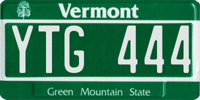 VT license plate YTG444