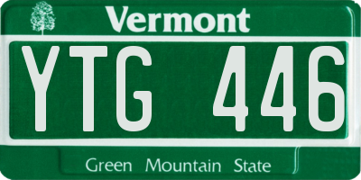 VT license plate YTG446