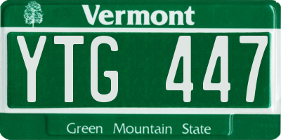 VT license plate YTG447