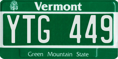 VT license plate YTG449