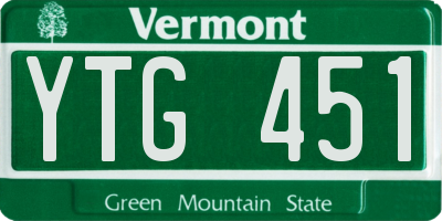 VT license plate YTG451