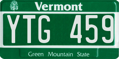 VT license plate YTG459
