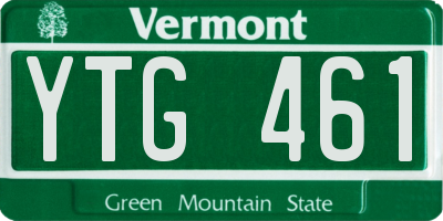 VT license plate YTG461