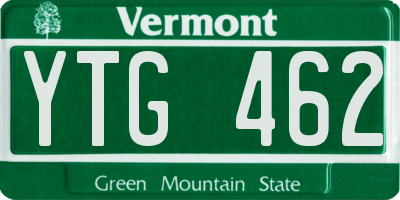 VT license plate YTG462