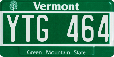 VT license plate YTG464