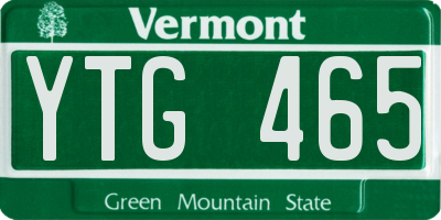 VT license plate YTG465