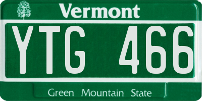 VT license plate YTG466
