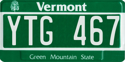 VT license plate YTG467