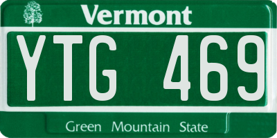 VT license plate YTG469
