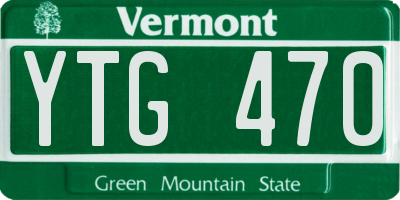 VT license plate YTG470