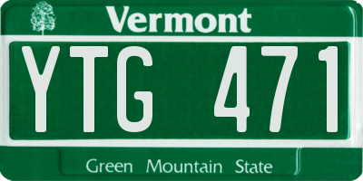 VT license plate YTG471