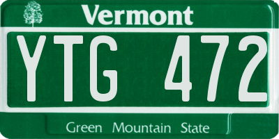 VT license plate YTG472
