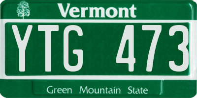 VT license plate YTG473