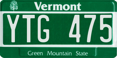 VT license plate YTG475