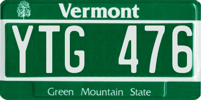 VT license plate YTG476