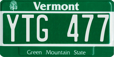 VT license plate YTG477