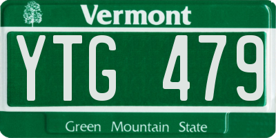 VT license plate YTG479
