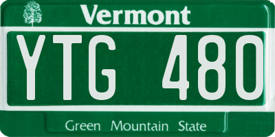 VT license plate YTG480