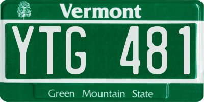 VT license plate YTG481