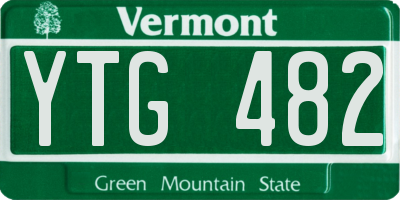 VT license plate YTG482