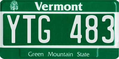 VT license plate YTG483