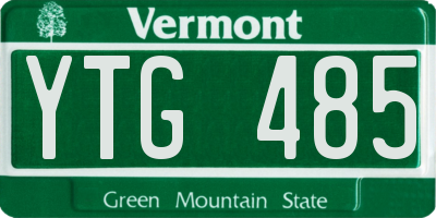 VT license plate YTG485