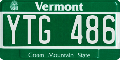 VT license plate YTG486