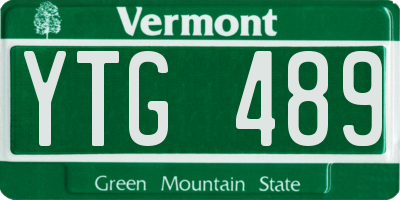VT license plate YTG489