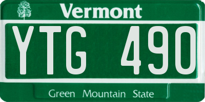 VT license plate YTG490