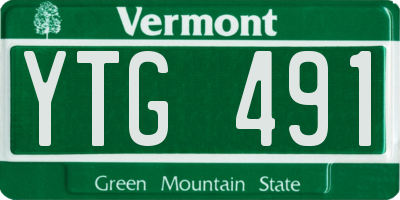 VT license plate YTG491