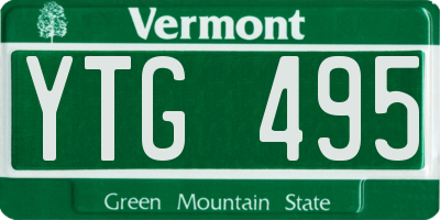 VT license plate YTG495