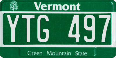 VT license plate YTG497