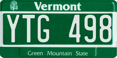 VT license plate YTG498