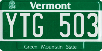 VT license plate YTG503