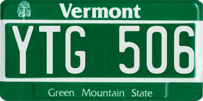 VT license plate YTG506