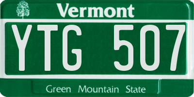 VT license plate YTG507