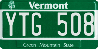 VT license plate YTG508
