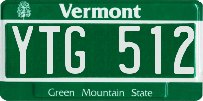 VT license plate YTG512