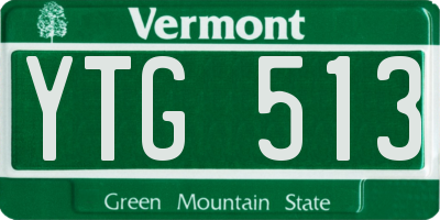 VT license plate YTG513