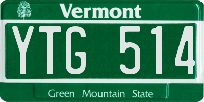 VT license plate YTG514