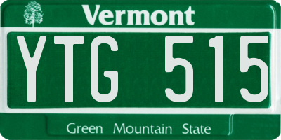 VT license plate YTG515