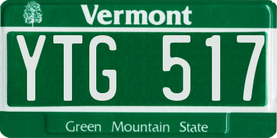 VT license plate YTG517