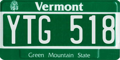 VT license plate YTG518