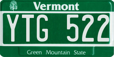 VT license plate YTG522