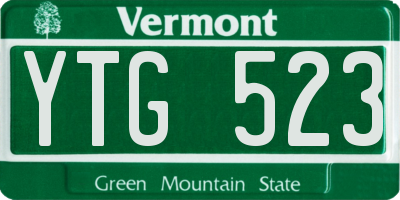 VT license plate YTG523