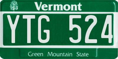VT license plate YTG524