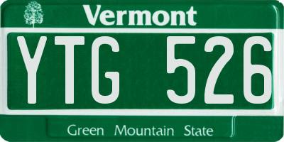 VT license plate YTG526