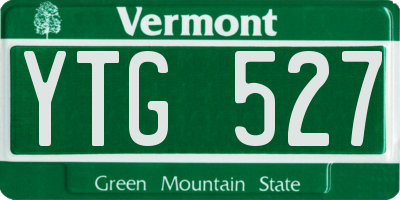 VT license plate YTG527