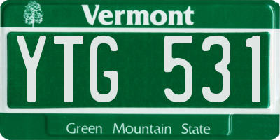 VT license plate YTG531
