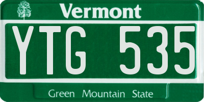 VT license plate YTG535